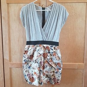 Cap sleeve dress with bandage skirt